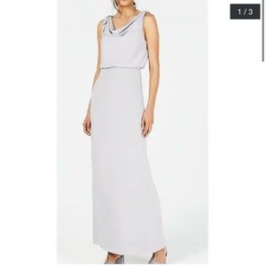 Adrianna Papell cowlneck blouson gown. size 10. Color silver. Worn once